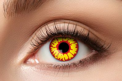 Kontaktlinsen rot gelb, Muster Halloween Cosplay Anime 3 Monatslinsen