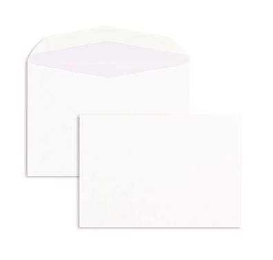 1000 Kuvertierhüllen Weiß 114x162 mm (DIN C6) mit Nassklebung