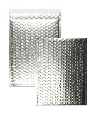 10 Luftpolstertaschen Silber (Matt) 250x334 mm mit Haftklebung
