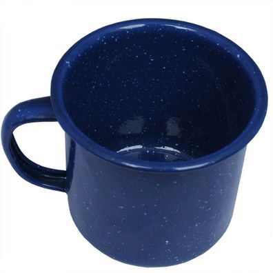 MFH Emaille Tasse Teetasse Glühwein Becher mit Henkel 350 ml, blau