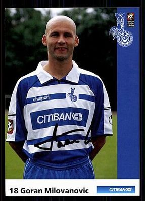 Goran Milovanovic MSV Duisburg 2000/01 Autogrammkarte + A 70542
