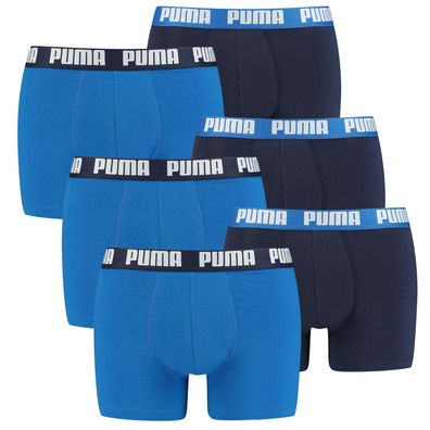 Puma Basic Herren Boxershorts mit langem Bein, 6er Pack neue Farbe Modell 2021