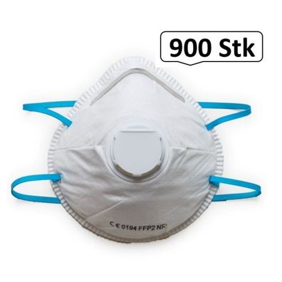 FFP2-Mundschutzmaske mit Ventil original & zertifiziert, 900 Stk., Mund- und Nas
