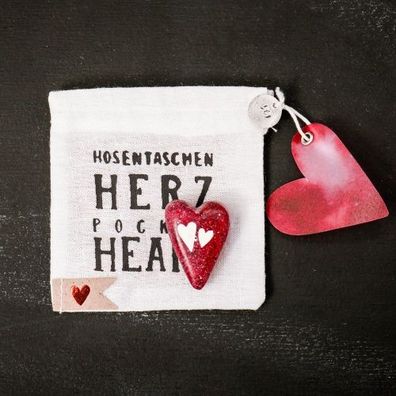 Hosentaschen Herz "Herz an Herz"