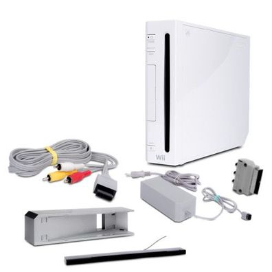 Wii Konsole in Weiss + alle Kabel + Sensorleiste + Standfuss