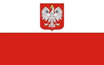 Fahne Flagge Polen mit Wappen Premiumqualität