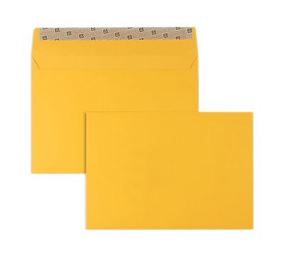 100 Briefumschläge Gelb (Goldgelb) 162x229 mm (DIN C5) mit Haftklebung