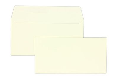 500 Briefumschläge Creme (Vanille) 110x220 mm (DIN Lang) mit Haftklebung