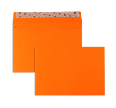 100 Briefumschläge Orange 162x229 mm (DIN C5) mit Haftklebung