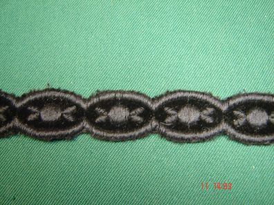 Samtborte bestickt schwarz 2 cm breit Baumwolle je 1 Meter