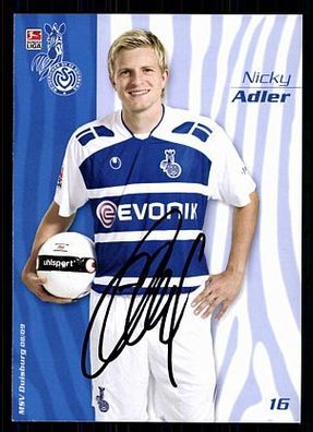 Nicky Adler MSV Duisburg 2008-09 Autogrammkarte + A 70697