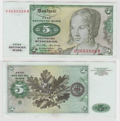 T146581 Banknote 5 DM Deutsche Mark Ro. 269a Schein 2. Jan. 1970 KN B 2653339 M