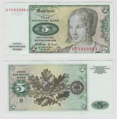 T146007 Banknote 5 DM Deutsche Mark Ro. 262e Schein 2. Jan. 1960 KN B 7101036 A