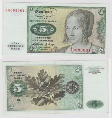 T146099 Banknote 5 DM Deutsche Mark Ro. 262e Schein 2. Jan. 1960 KN B 3093061 C