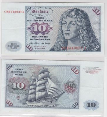 T145271 Banknote 10 DM Deutsche Mark Ro. 270a Schein 2. Jan. 1970 KN CD 8443037 A