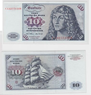 T144569 Banknote 10 DM Deutsche Mark Ro. 270a Schein 2. Jan. 1970 KN CA 4275128 W