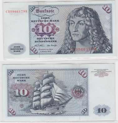 T145586 Banknote 10 DM Deutsche Mark Ro. 270a Schein 2. Jan. 1970 KN CB 9966179 R