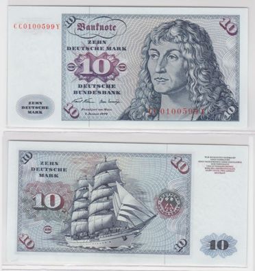 T145575 Banknote 10 DM Deutsche Mark Ro. 270a Schein 2. Jan. 1970 KN CC 0100599 Y