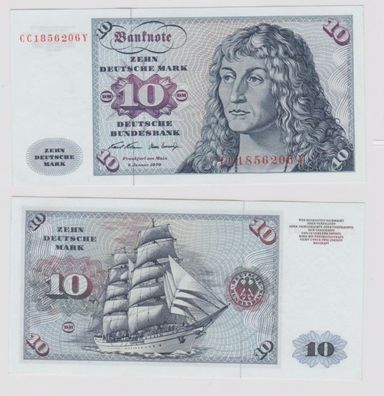 T145314 Banknote 10 DM Deutsche Mark Ro. 270a Schein 2. Jan. 1970 KN CC 1856206 Y
