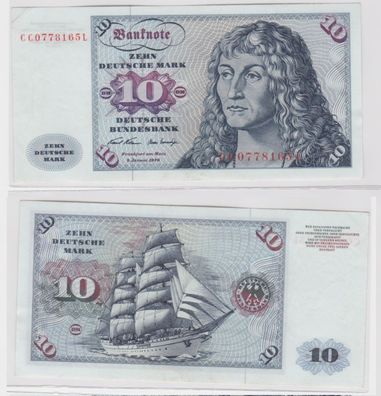 T144701 Banknote 10 DM Deutsche Mark Ro. 270a Schein 2. Jan. 1970 KN CC 0778165 L