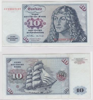 T144458 Banknote 10 DM Deutsche Mark Ro. 270a Schein 2. Jan. 1970 KN CC 2300716 Y