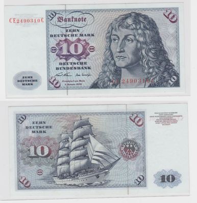T145535 Banknote 10 DM Deutsche Mark Ro. 270b Schein 2. Jan. 1970 KN CE 2490310 C
