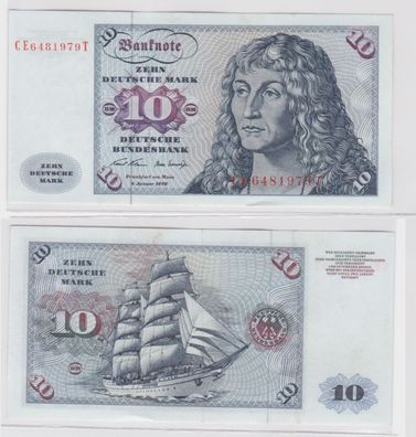 T145616 Banknote 10 DM Deutsche Mark Ro. 270b Schein 2. Jan. 1970 KN CE 6481979 T