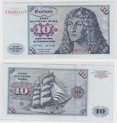 T145389 Banknote 10 DM Deutsche Mark Ro. 270b Schein 2. Jan. 1970 KN CE 8952124 V