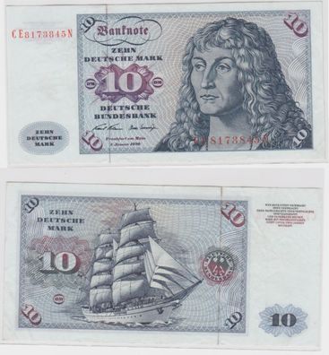 T145959 Banknote 10 DM Deutsche Mark Ro. 270b Schein 2. Jan. 1970 KN CE 8173845 N