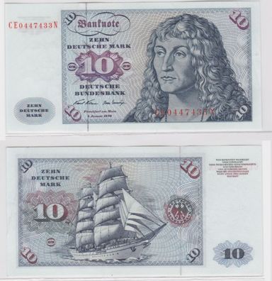 T145555 Banknote 10 DM Deutsche Mark Ro. 270b Schein 2. Jan. 1970 KN CE 0447433 N