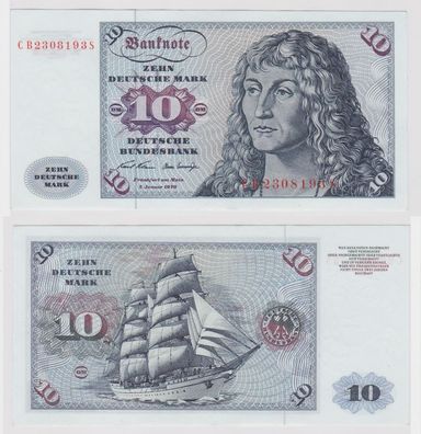 T147545 Banknote 10 DM Deutsche Mark Ro. 270a Schein 2. Jan. 1970 KN CB 2308193 S
