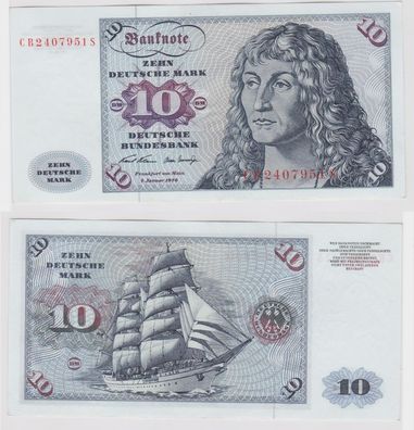 T147585 Banknote 10 DM Deutsche Mark Ro. 270a Schein 2. Jan. 1970 KN CB 2407951 S