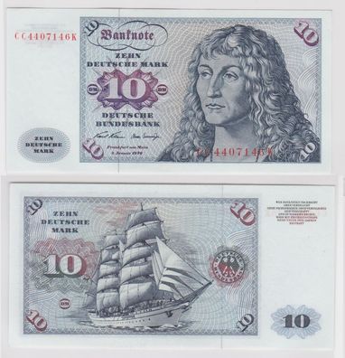 T140814 Banknote 10 DM Deutsche Mark Ro. 270a Schein 2. Jan. 1970 KN CC 4407146 K