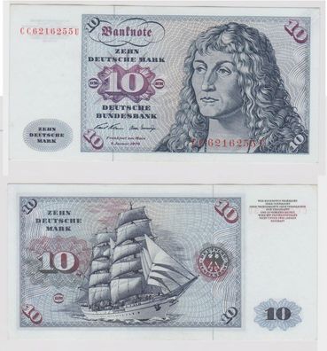 T147595 Banknote 10 DM Deutsche Mark Ro. 270a Schein 2. Jan. 1970 KN CC 6216255 U