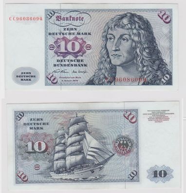 T147488 Banknote 10 DM Deutsche Mark Ro. 270a Schein 2. Jan. 1970 KN CC 9608609 Q