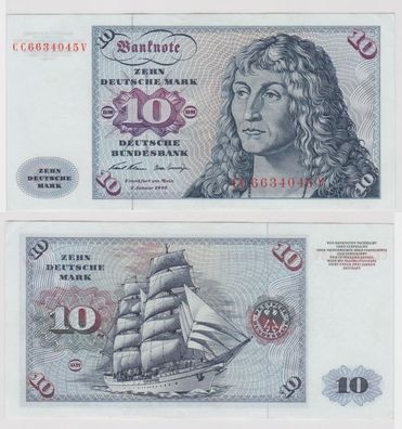 T146858 Banknote 10 DM Deutsche Mark Ro. 270a Schein 2. Jan. 1970 KN CC 6634045 V