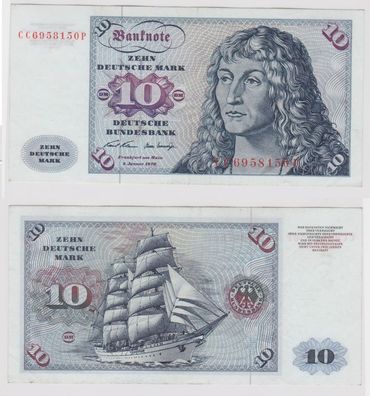 T147511 Banknote 10 DM Deutsche Mark Ro. 270a Schein 2. Jan. 1970 KN CC 6958150 P