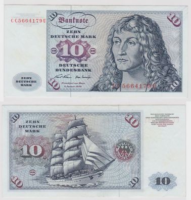 T147014 Banknote 10 DM Deutsche Mark Ro. 270a Schein 2. Jan. 1970 KN CC 5664179 U