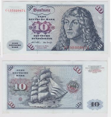 T147335 Banknote 10 DM Deutsche Mark Ro. 270a Schein 2. Jan. 1970 KN CC 5532067 L
