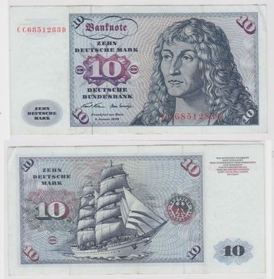T141934 Banknote 10 DM Deutsche Mark Ro. 270a Schein 2. Jan. 1970 KN CC 6851283 D