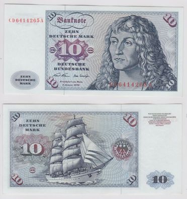 T141471 Banknote 10 DM Deutsche Mark Ro. 270a Schein 2. Jan. 1970 KN CD 6414265 A