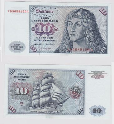 T142239 Banknote 10 DM Deutsche Mark Ro. 270a Schein 2. Jan. 1970 KN CD 5689199 A