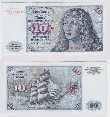 T141854 Banknote 10 DM Deutsche Mark Ro. 270a Schein 2. Jan. 1970 KN CD 5689140 A