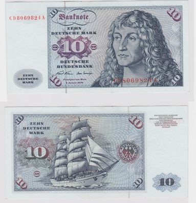 T147009 Banknote 10 DM Deutsche Mark Ro. 270a Schein 2. Jan. 1970 KN CD 8069824 A