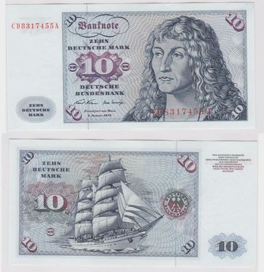 T147542 Banknote 10 DM Deutsche Mark Ro. 270a Schein 2. Jan. 1970 KN CD 8317455 A