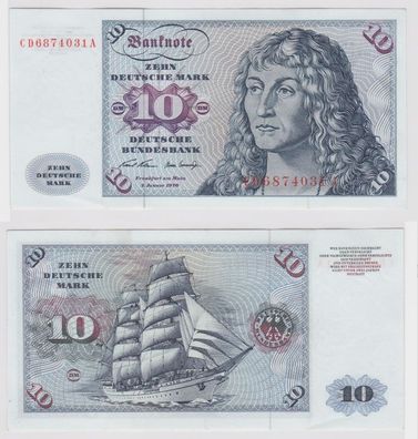 T147431 Banknote 10 DM Deutsche Mark Ro. 270a Schein 2. Jan. 1970 KN CD 6874031 A