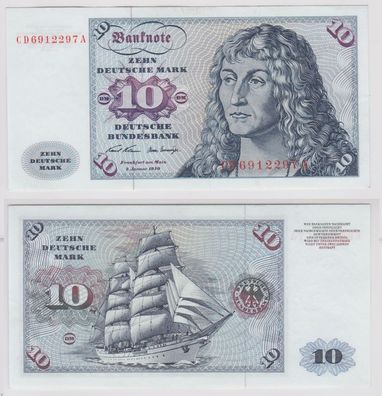 T141380 Banknote 10 DM Deutsche Mark Ro. 270a Schein 2. Jan. 1970 KN CD 6912297 A