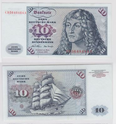 T140081 Banknote 10 DM Deutsche Mark Ro. 270a Schein 2. Jan. 1970 KN CD 5648484 A
