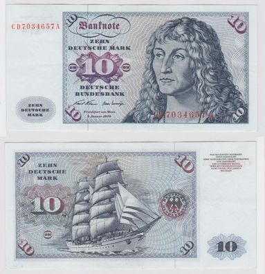 T147506 Banknote 10 DM Deutsche Mark Ro. 270a Schein 2. Jan. 1970 KN CD 7034657 A