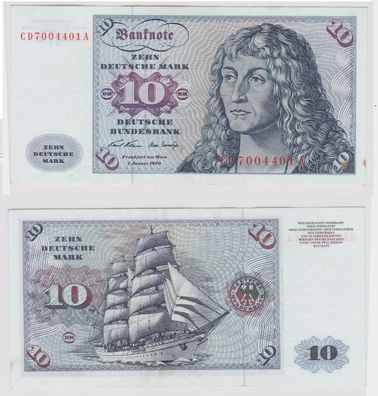 T141589 Banknote 10 DM Deutsche Mark Ro. 270a Schein 2. Jan. 1970 KN CD 7004401 A